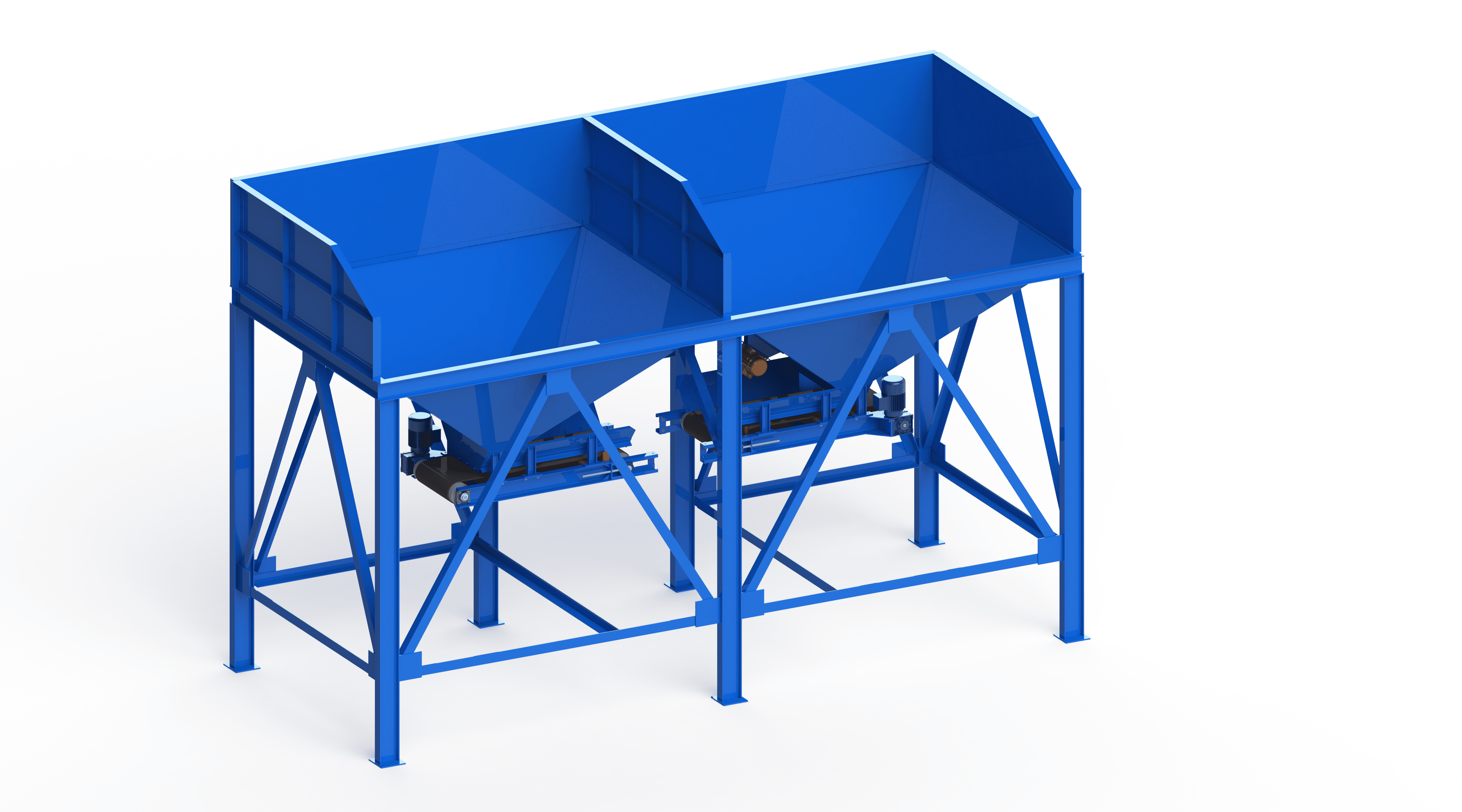 Tolva para áridos de dos secciones de 2x15 m³